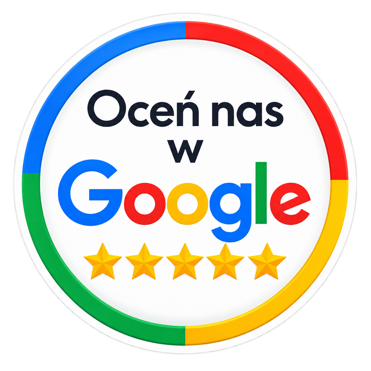 Oceń nas w Google - pięć gwiazdek